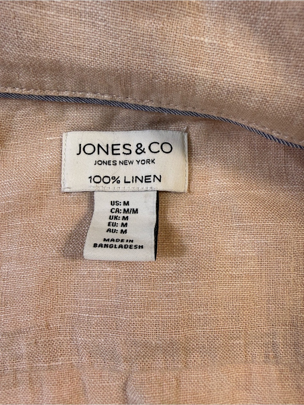 Jones & Co Dusty Rose 100% Linen Button-Front Jacket — Casual Coastal Layer - Picture 6 of 8